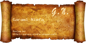 Garami Nimfa névjegykártya
